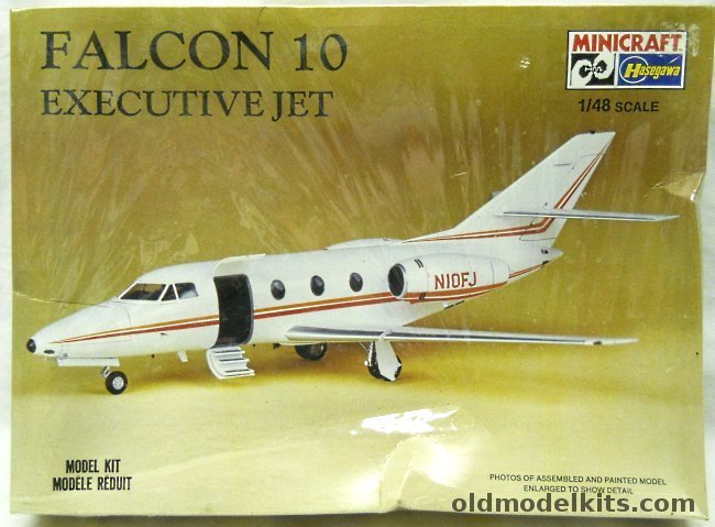 Hasegawa 1/48 Falcon 10 Executive Jet, 1159 plastic model kit